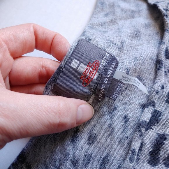Buffalo David Bitton Grey Leopard Wool Cashmere Blend Sweater - Picture 2 of 5